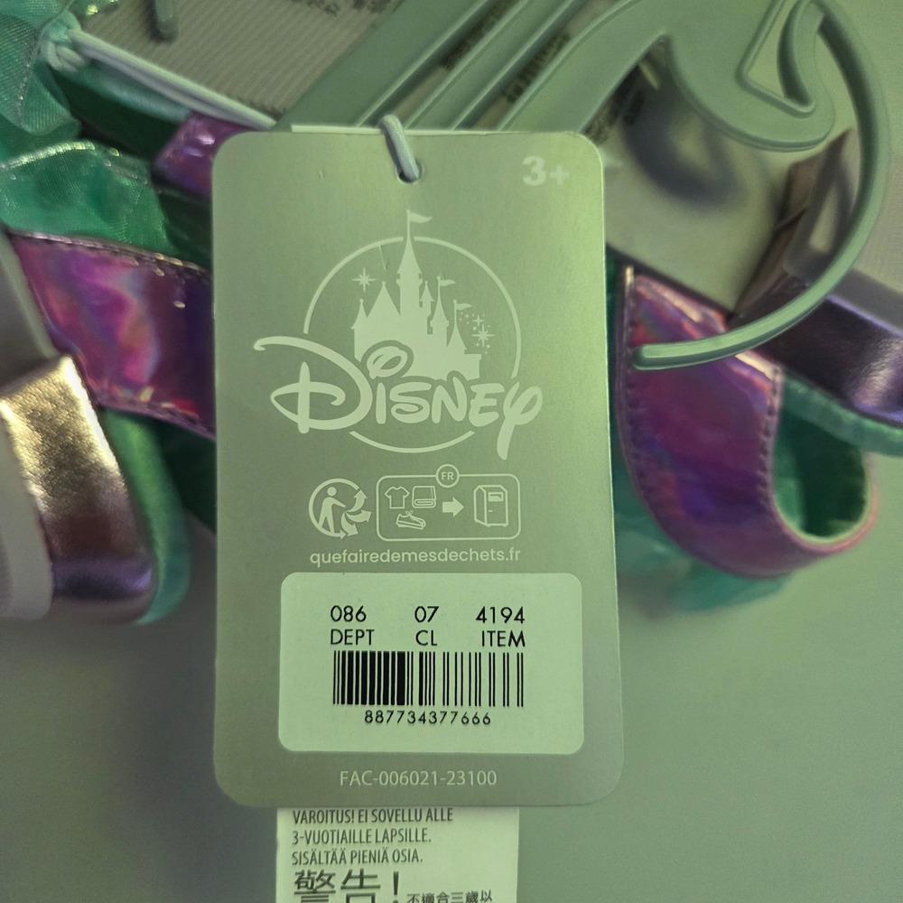 Disney Store Ariel The Little Mermaid Shoes Iridescent Purple Green 11/12 - Picture 5 of 5